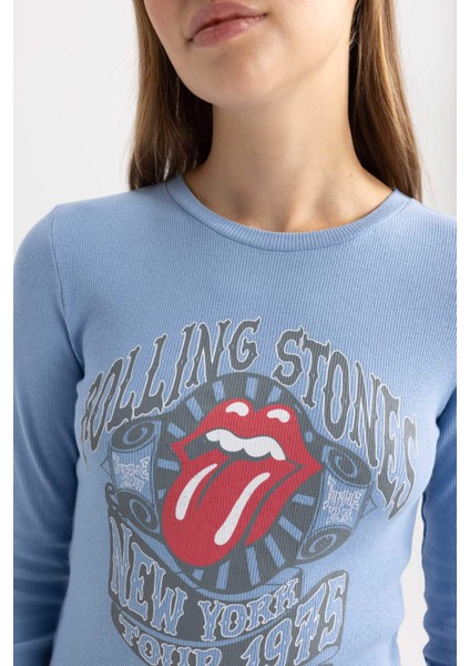 Rolling Stones Fitted Fitilli Kaşkorse Uzun Kollu Tişört B3031AX23AU