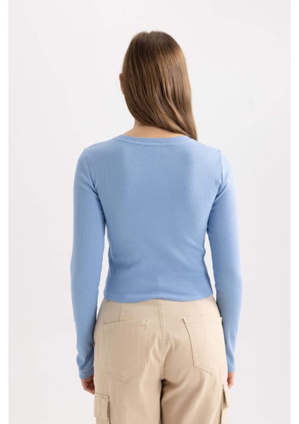 Rolling Stones Fitted Fitilli Kaşkorse Uzun Kollu Tişört B3031AX23AU