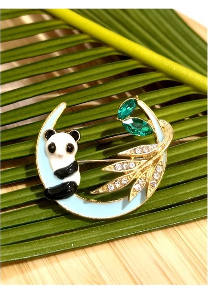 Ay Ayıcık Çiçek Figürlü Broş