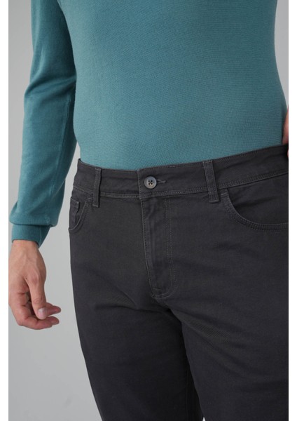 Antrasit Gabardin Pamuklu 5 Cepli Spor Pantolon PNS24K24004_D58 modelleri