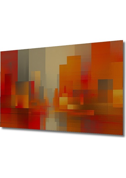 Soyut Şehir Manzarası Yağlı Boya Görünümlü Dekoratif Ahşap Ev/işyeri/ofis Kare Tablo fiyatları