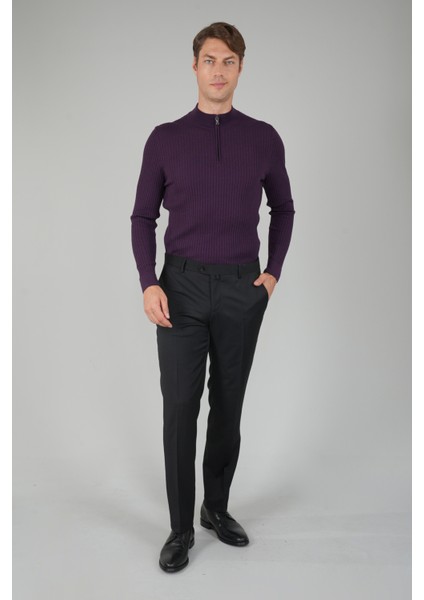 Siyah Yün Dokuma Erkek Klasik Pantolon PPNK25YNOS001_D99 indirimleri