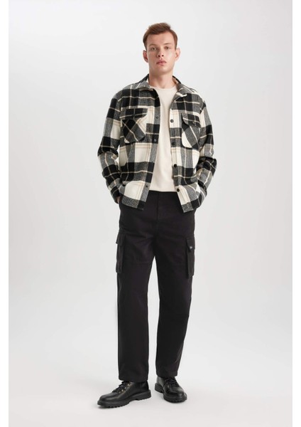 Relax Fit Waffle Kareli Pamuklu Uzun Kollu Gömlek Z0639AZ24SP