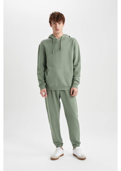 Regular Fit Kapüşonlu Yıkamalı Soluk Efektli Kanguru Cepli Sweatshirt B1118AX23AU