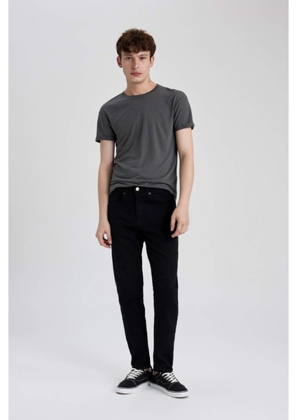 Long Muscle Fit Bisiklet Yaka Basic Düz Kısa Kollu Tişört N2104AZ23AU