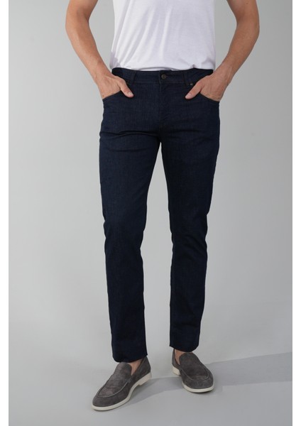 Koyu Lacivert Denim Pamuklu 5 Cepli Erkek Pantolon PNJ25Y25102_40