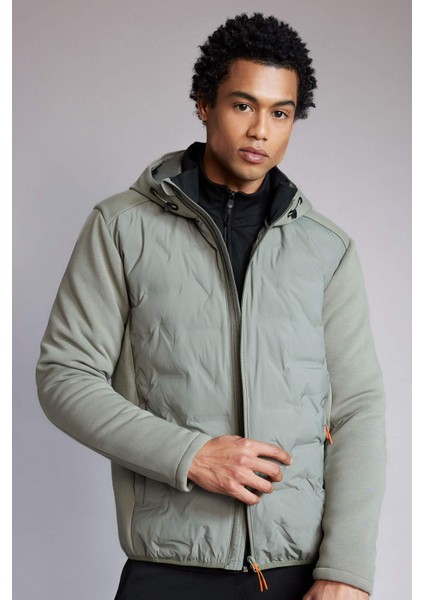 Fit Rüzgar Geçirmez Mont Slim Fit Dar Kesim Kapüşonlu Fermuarlı Cepli B2301AX24SP