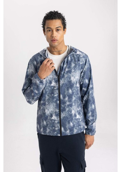 Su İtici Slim Fit Dar Kesim Kapüşonlu File Astarlı Esnek Dokulu Mevsimlik Baharlık Mont B2189AX24SP