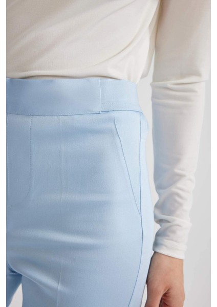 Sigaret Saten Kumaş Pantolon Normal Bel Basic Düz Beli Lastikli Düz Paça J8743AZ24SM