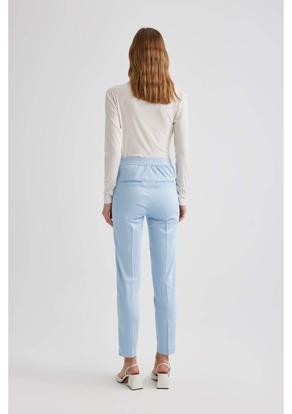 Sigaret Saten Kumaş Pantolon Normal Bel Basic Düz Beli Lastikli Düz Paça J8743AZ24SM