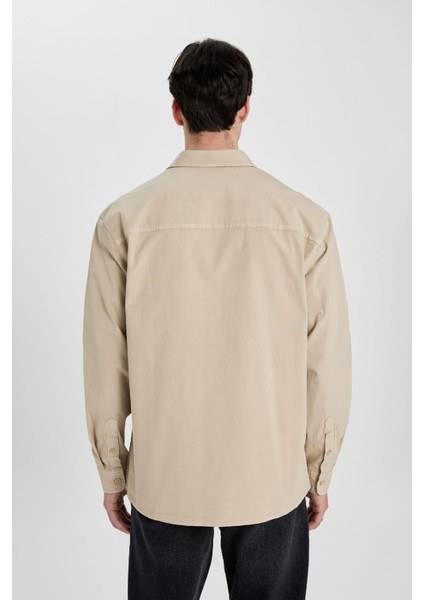 Relax Fit Cepli Uzun Kollu Gömlek B3858AX24SP