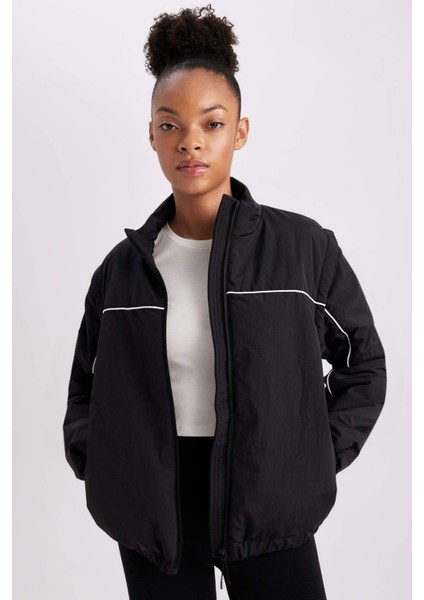 Fit Su İtici Mont Rüzgar Geçirmez Dik Yaka Çıkarılabilir Kol Detaylı Cepli Astarlı B2419AX24SP