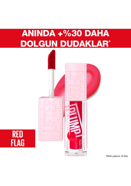 Lifter Plump Dudak Parlatıcısı 004 Red Flag & Mini Maybelline Tattoo Liner Gel Pencil Hediyeli Set fiyatları