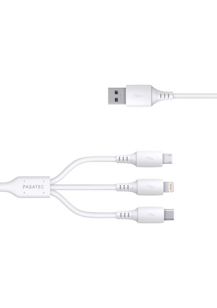 Rave Serisi 3'ü 1 Arada Çok Fonksiyonlu Şarj Kablosu 1.2m - Beyaz fiyatları