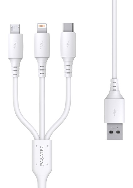Rave Serisi 3'ü 1 Arada Çok Fonksiyonlu Şarj Kablosu 1.2m - Beyaz fırsatları
