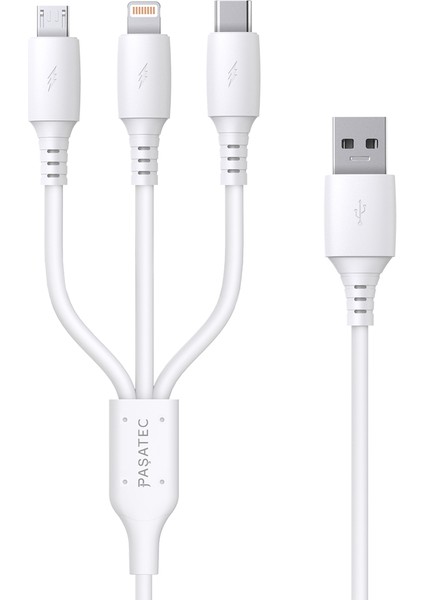 Rave Serisi 3'ü 1 Arada Çok Fonksiyonlu Şarj Kablosu 1.2m - Beyaz indirimleri