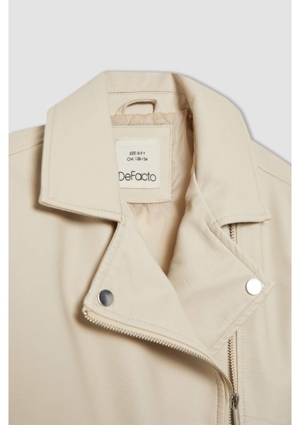 Kız Çocuk Su İtici Suni Deri Ceket Mont B2264A824SP