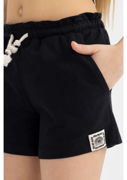 Kız Çocuk Beli Bağcıklı Şort