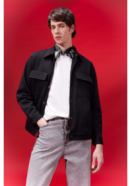 Polo Yaka Çıtçıt Kapamalı Cepli Gömlek Ceket Z5178AZ24SP