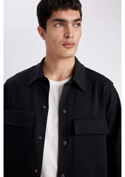 Polo Yaka Çıtçıt Kapamalı Cepli Gömlek Ceket Z5178AZ24SP