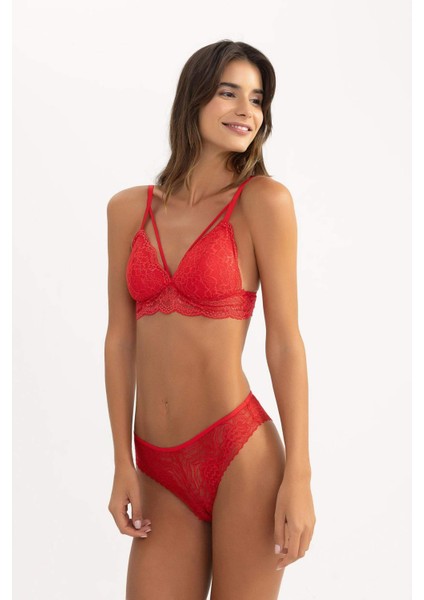 Fall in Love Kırmızı Dantel Brazilian Slip Külot B4839AX23WN