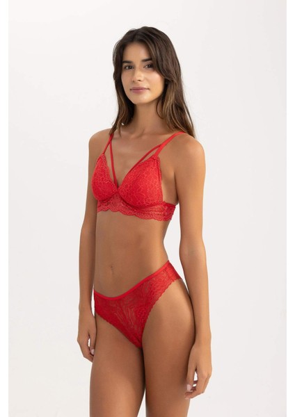 Fall in Love Kırmızı Dantel Brazilian Slip Külot B4839AX23WN