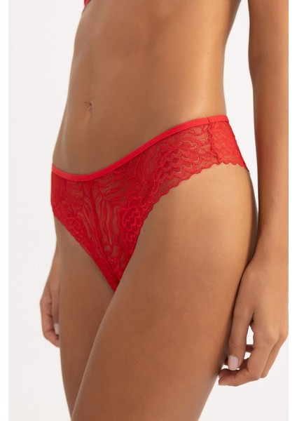 Fall in Love Kırmızı Dantel Brazilian Slip Külot B4839AX23WN