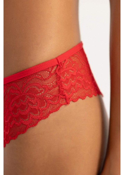 Fall in Love Kırmızı Dantel Brazilian Slip Külot B4839AX23WN