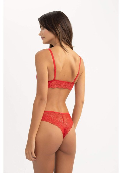 Fall in Love Kırmızı Dantel Brazilian Slip Külot B4839AX23WN