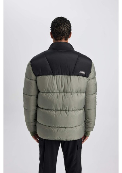 Su İtici Şişme Mont Rüzgar Geçirmez Oversize Geniş Kalıp Fermuarlı Cepli Y7376AZ24SP