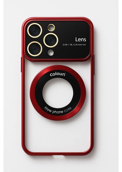 Iphone 14 Pro Kılıf Kamera Korumalı Magsafe Colourl Koyu Kırmızı