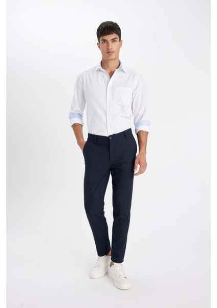 Regular Fit Oxford Basic Düz Uzun Kollu Beyaz Gömlek B1873AX23AU