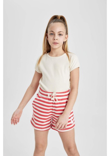 Kız Çocuk Çizgili Şort