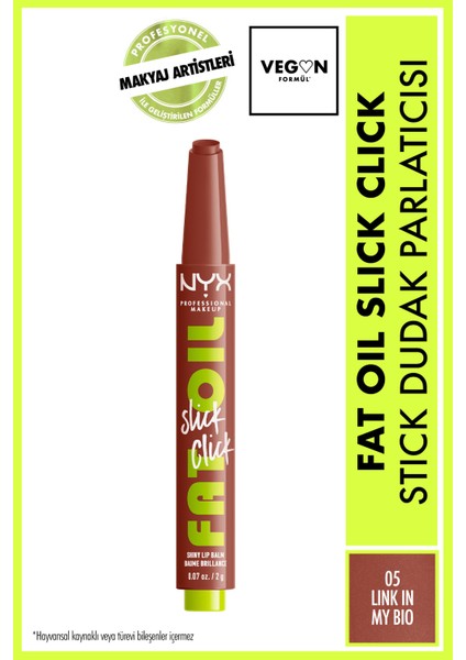 Fat Oil Slick Click Parlatıcı Dudak Balmı 05 Link In My Bio + Mini Maybelline Tattoo Liner Gel Pencil Hediyeli Set fiyatları