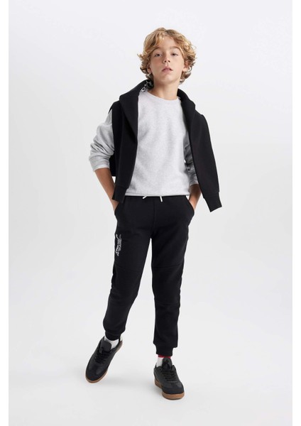 Erkek Çocuk Bisiklet Yaka Selanik Kumaş Basic Düz Sweatshirt B5308A823WN