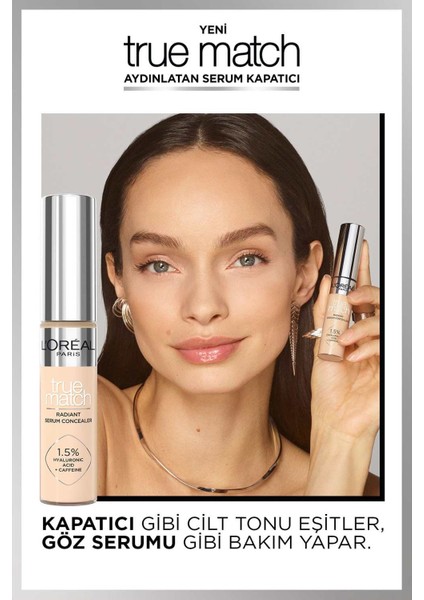 True Match Aydınlatan Serum Kapatıcı -2r & 2'li L'oréal Paris Khol Paradıse Blac Cosnat Mini Liner Hediyeli Set modelleri