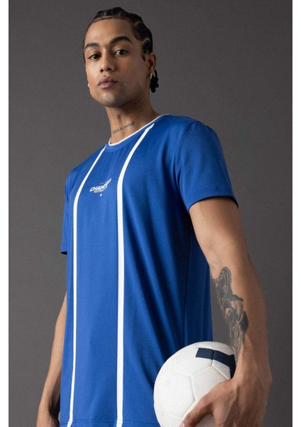 Fit Standart Fit Bisiklet Yaka Baskılı Kısa Kollu Sporcu Tişört B5020AX24SP