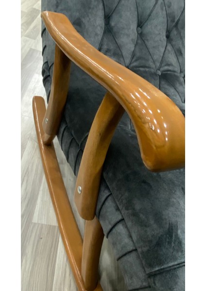 Most Woodarm Pro Sırt Mekanizmalı %100 Ağaç Sallanır Koltuk Antrasit Kadife Kumaş (Evinize Teslim) fiyatları