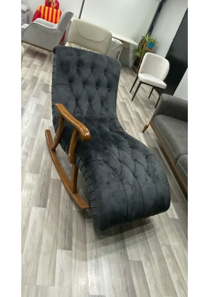 Most Woodarm Pro Sırt Mekanizmalı %100 Ağaç Sallanır Koltuk Antrasit Kadife Kumaş (Evinize Teslim) fırsatları