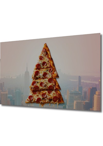 New York Pizza Rüyası Dekoratif Ahşap Ev/işyeri/ofis Kare Tablo fiyatları