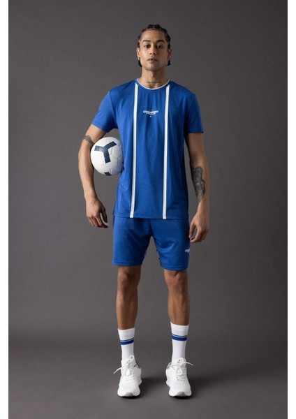 Fit Standart Fit Bisiklet Yaka Baskılı Kısa Kollu Sporcu Tişört B5020AX24SP