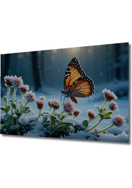 Kış Kelebeği Rüyası Yağlı Boya Görünümlü Dekoratif Ahşap Ev/işyeri/ofis Kare Tablo fiyatları