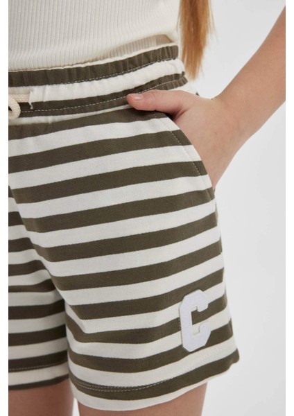 Kız Çocuk Çizgili Şort