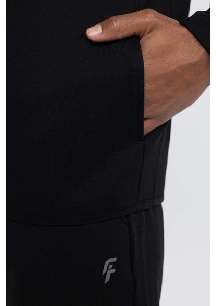 Fit Slim Fit Dar Kesim Kapüşonlu Skuba Dalgıç Kumaş Fermuarlı Sporcu Sweatshirt A6956AX24SP