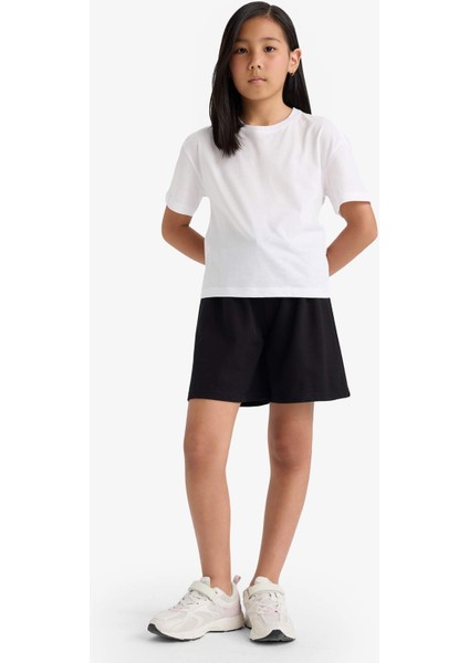 Kız Çocuk Basic Düz Bermuda Şort B5165A824HS