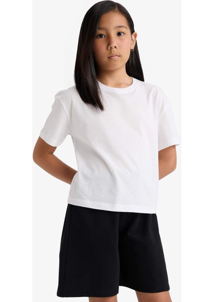 Kız Çocuk Basic Düz Bermuda Şort B5165A824HS