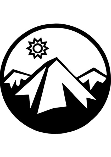 Dağlar ve Güneş Duvar Dekor Sticker 40 x 40 cm