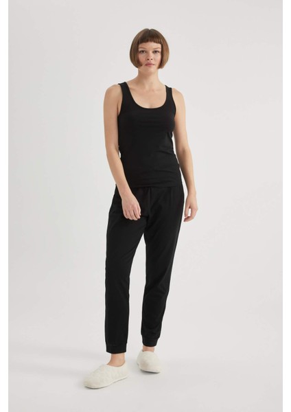 Regular Fit Pamuklu Basic Düz Siyah İç Atlet-Fall in Love R9041AZ24SP