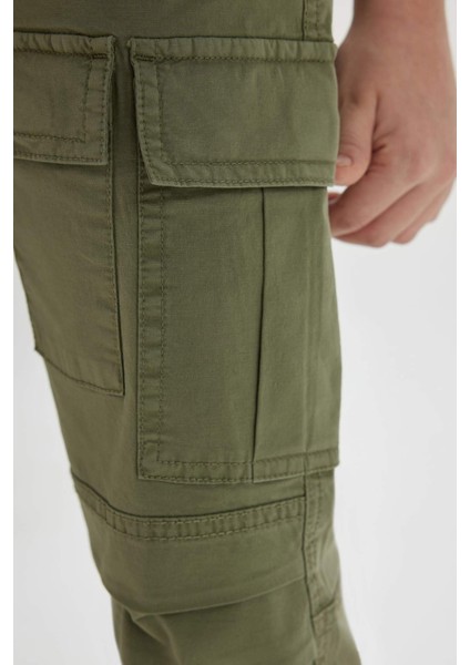 Erkek Çocuk Kargo Cepli Düz Paça Gabardin Pantolon B5924A824SP