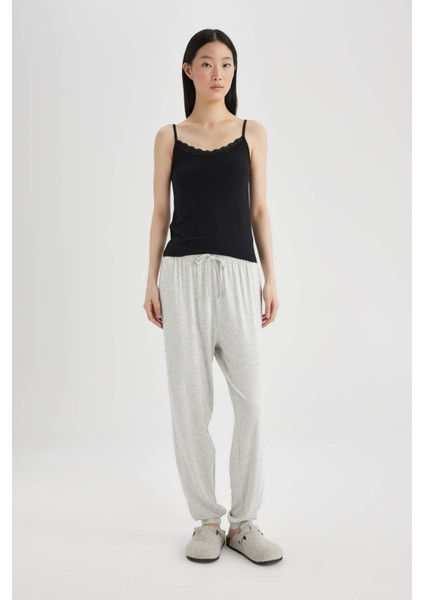 Fall in Love Regular Fit İnce Askılı Siyah Modal Atlet A9752AX24SP